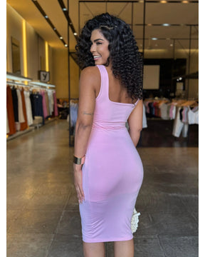 Vestido Mid Suplex Decote Reto