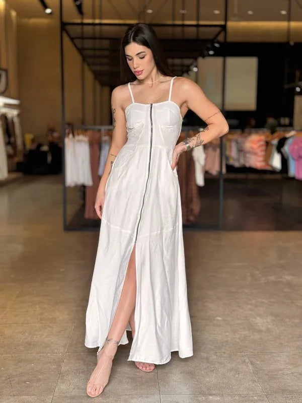 Vestido Longo Zíper Bia