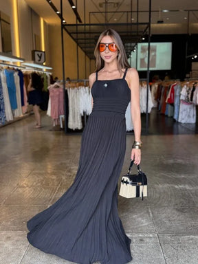 Vestido Longo Plissado