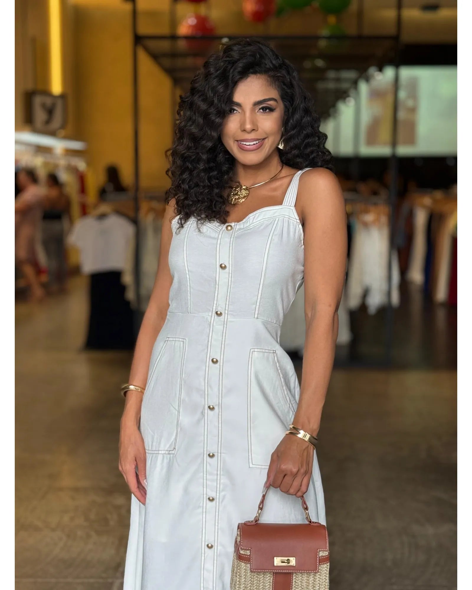 Vestido Botões Fashion