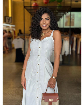 Vestido Botões Fashion