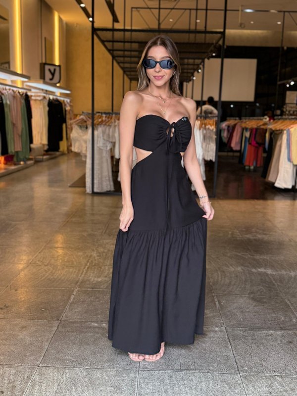 Vestido Longo Detalhe Amarração