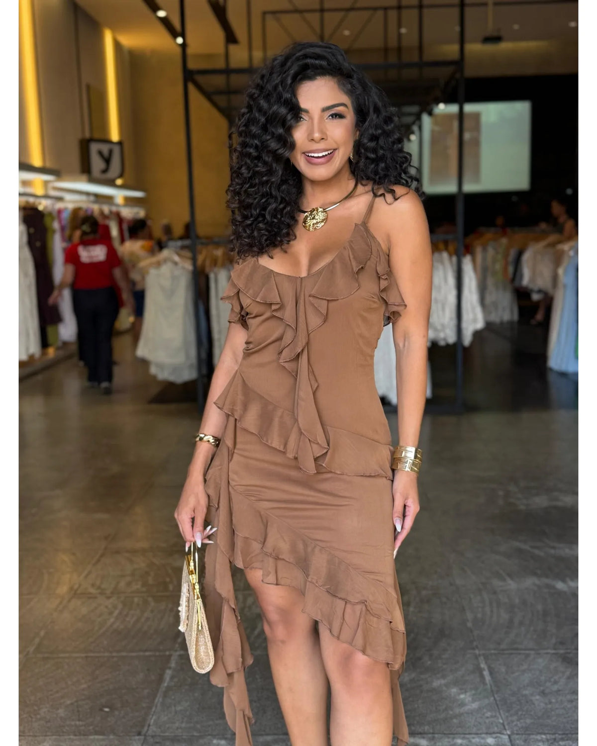 Vestido Babado Assimétrico