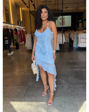 Vestido Babado Assimétrico