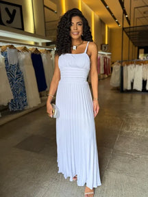 Vestido Longo Plissado