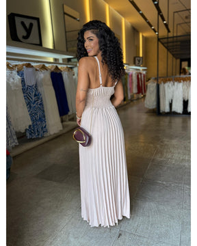 Vestido Longo Plissado