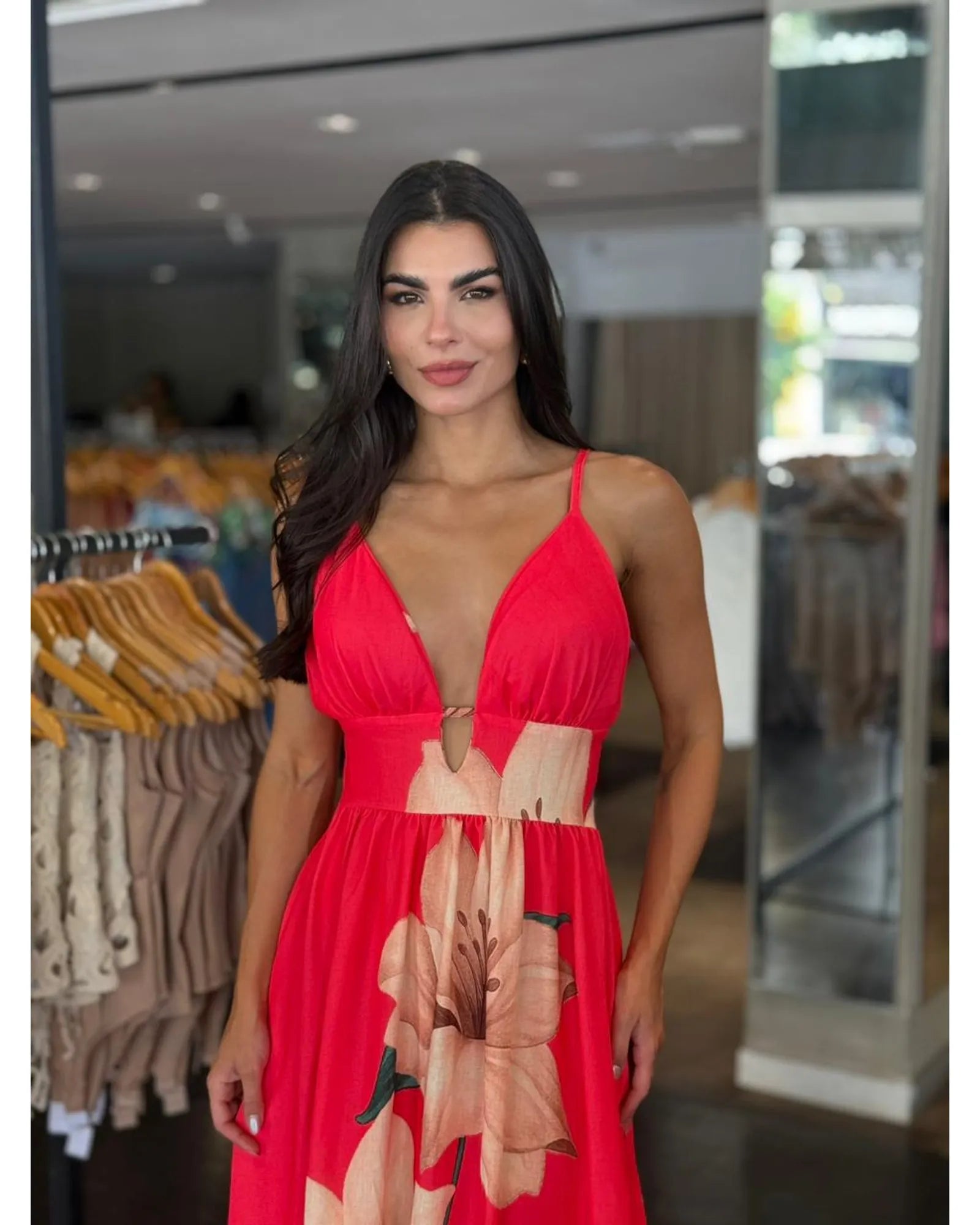 Vestido Longo Estampado Floral