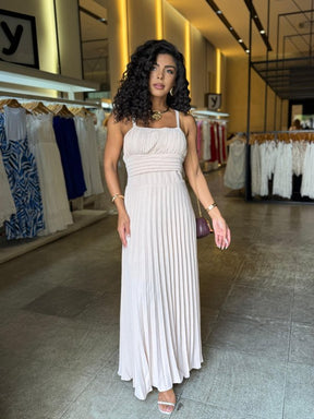 Vestido Longo Plissado