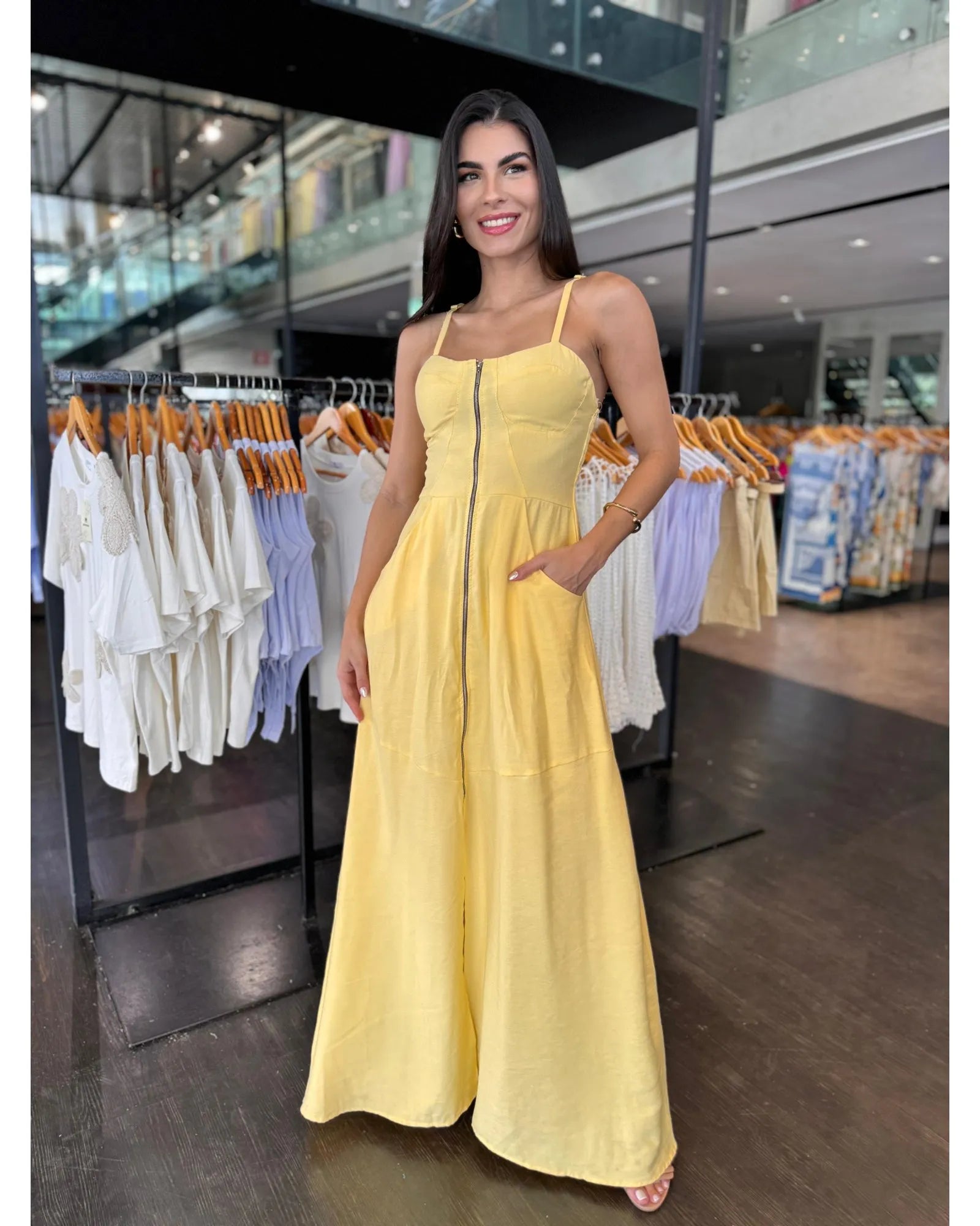 Vestido Longo Zíper Bia