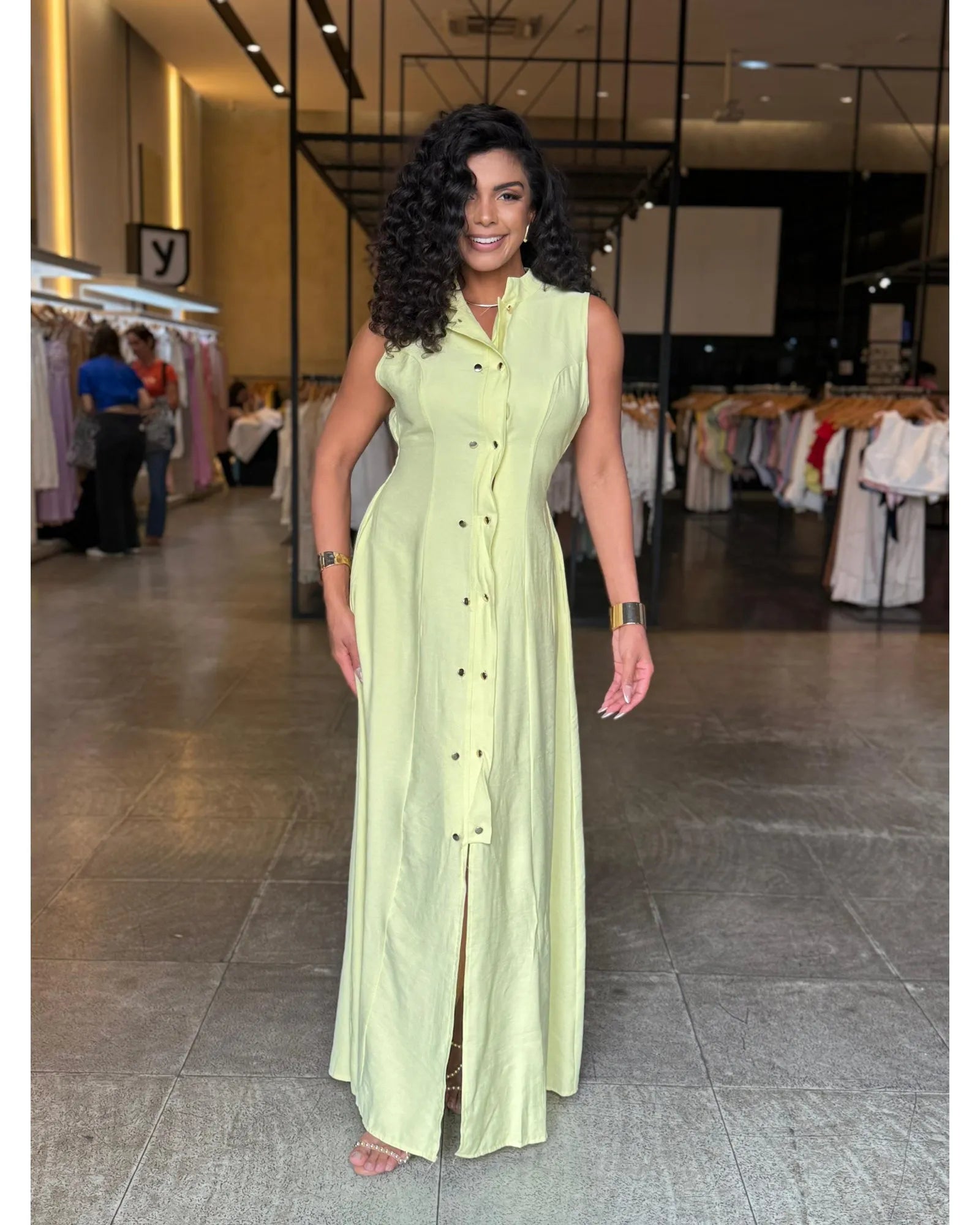 Vestido Longo Botões Cris