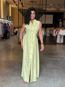 Vestido Longo Botões Cris